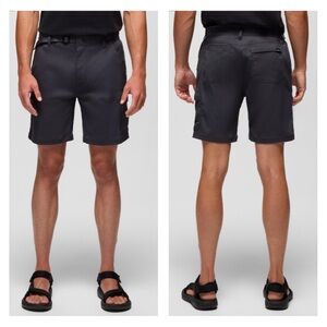 Prana Zion Stretch Outdoor/Hiking Shorts Adjustable Waist Gray Mens XS